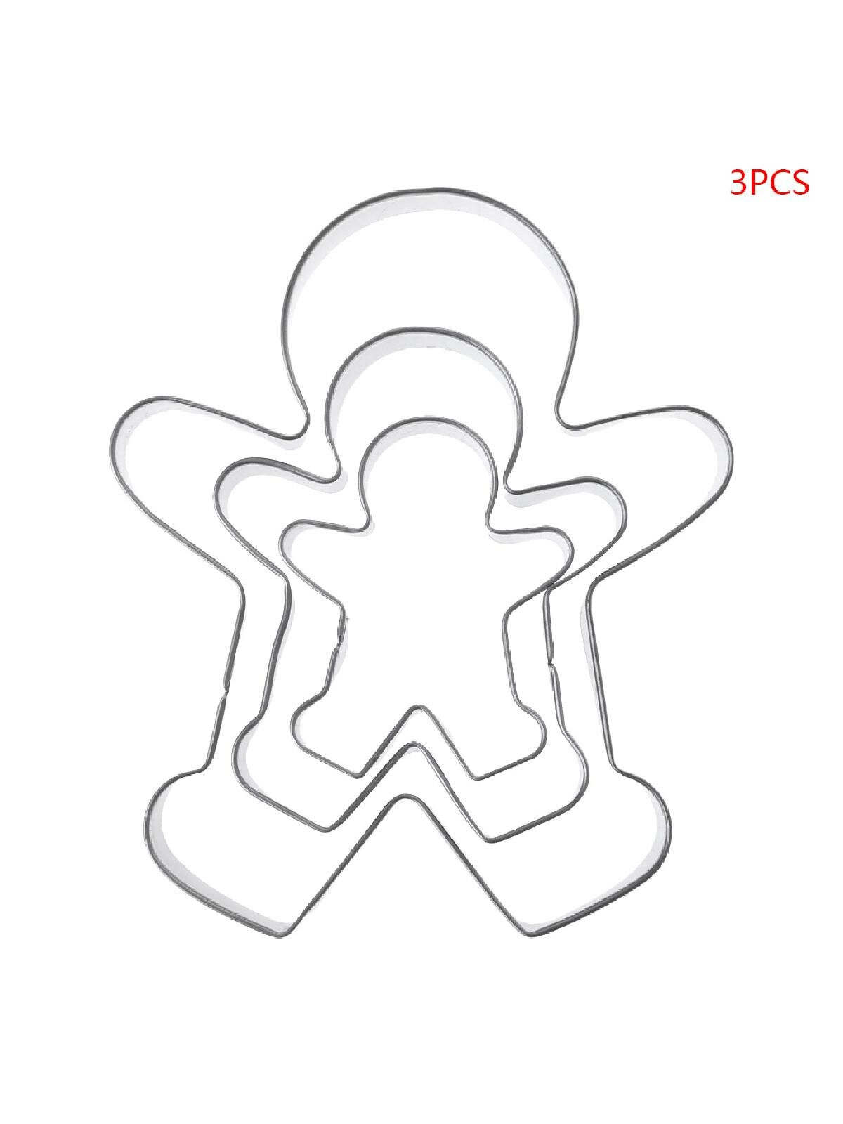 Формочки для печенья в виде пряничного человечка 3 шт нержавеющая сталь гаджет для рождественских праздников шаблон для еды своими руками