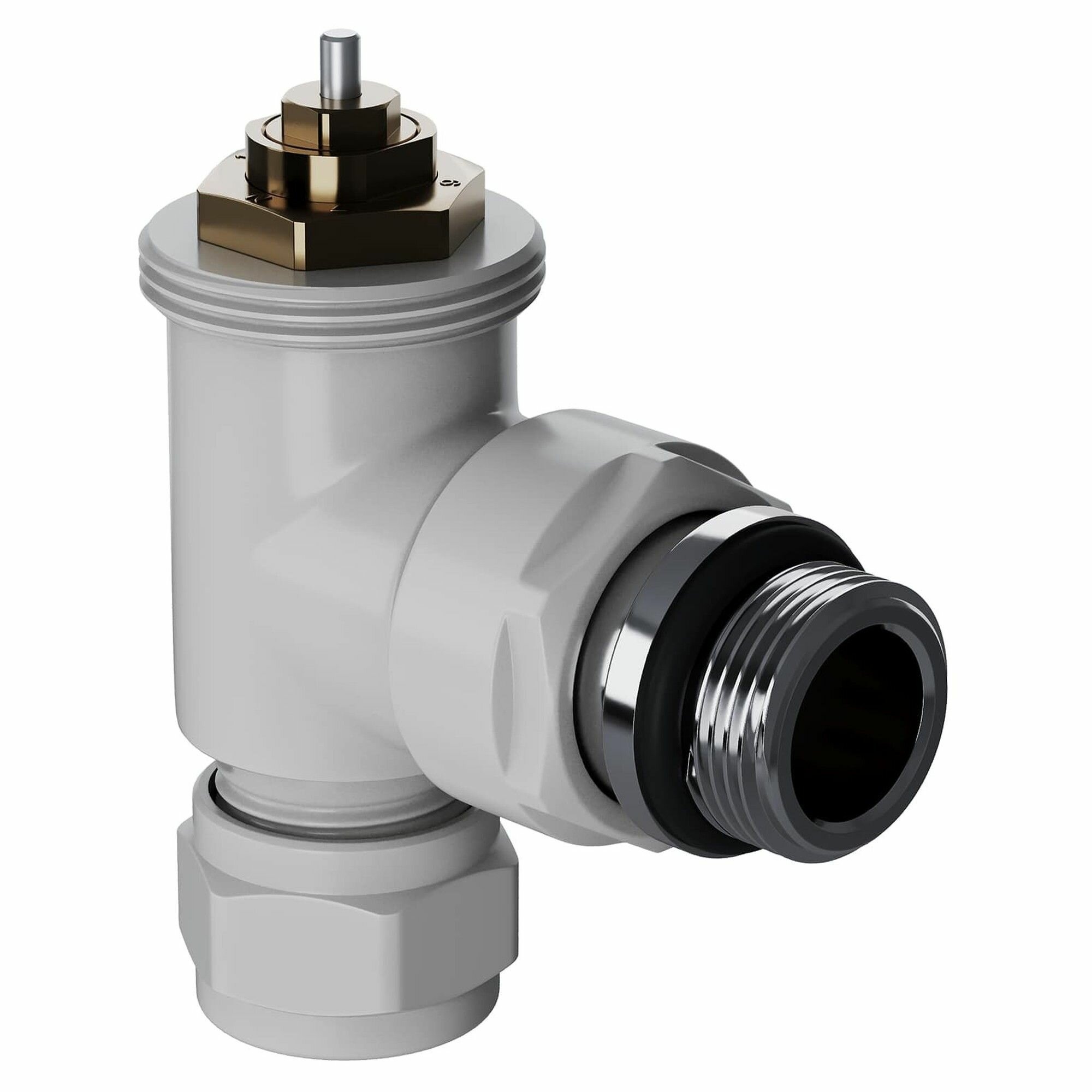 Набор термостатический угловой Royal Thermo Design Pro 15мм М30х1,5 (Белый) — фото 1