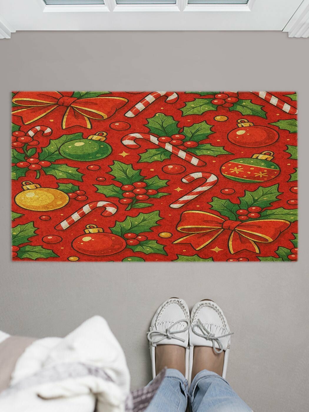 Коврик придверный в прихожую с принтом 