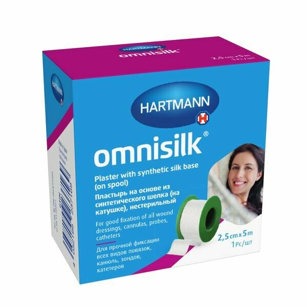 Пластырь гипоаллергенный из шелка белый Omnisilk/Омнисилк 5м х 25см
