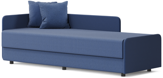 Кровать-кушетка Pragma Agidel (агидель) с ящиком для хранения, спальное место 80х200 см, размер 84х207 см, обивка: текстиль букле, синий
