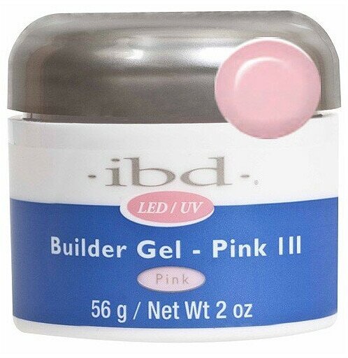 IBD, конструирующий камуфлирующий розовый гель (холодный оттенок) LED/UV Builder Gel Pink III, 56 гр