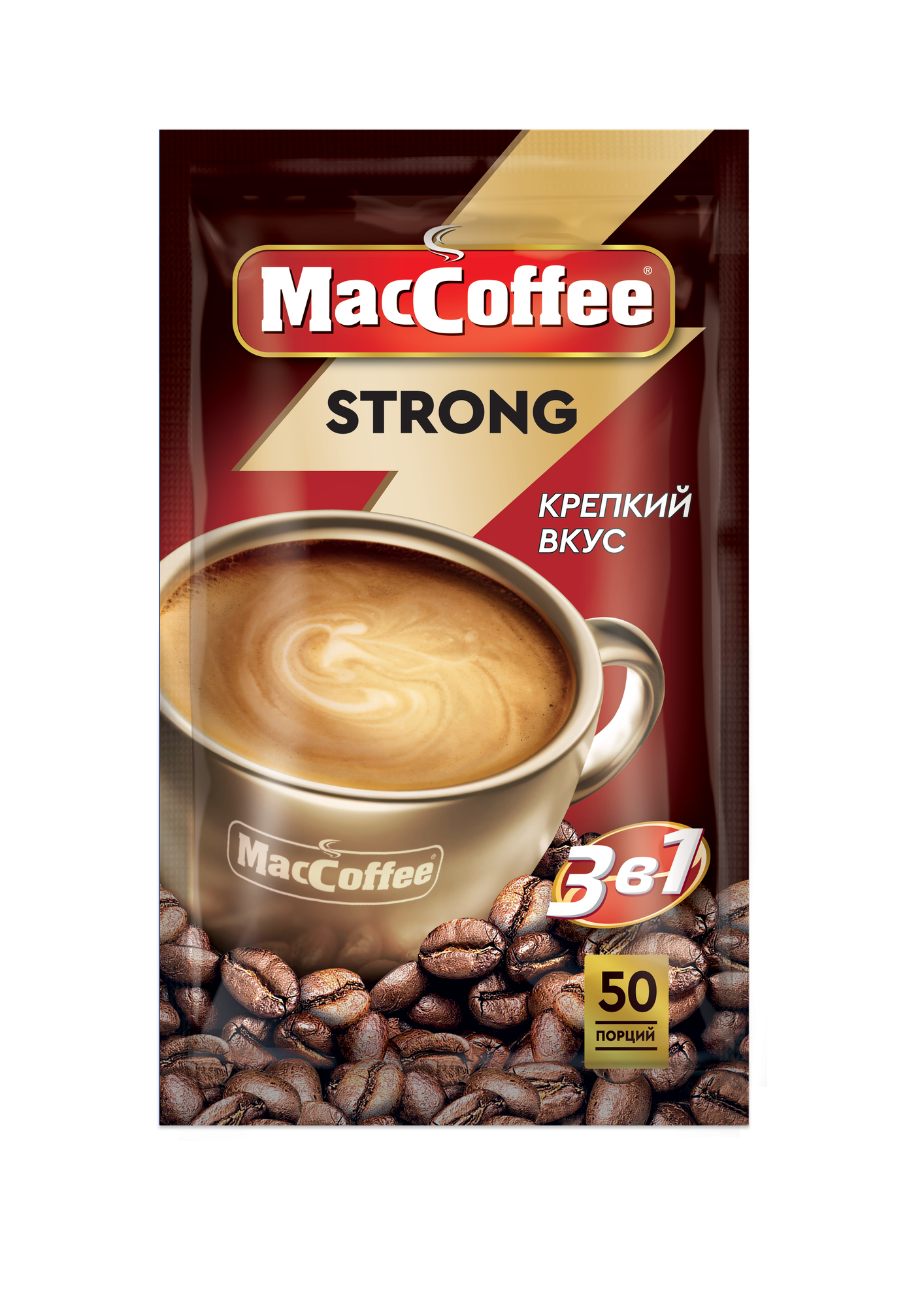 Растворимый кофе MacCoffee Strong 3 в 1 в пакетиках