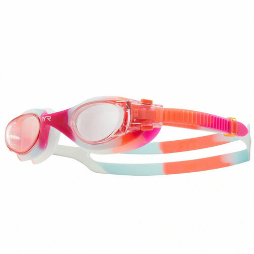 Очки для плавания подростковая TYR Vesi Tie Dye Junior LGVSITD-667, розовые линзы, мультиколор опр.