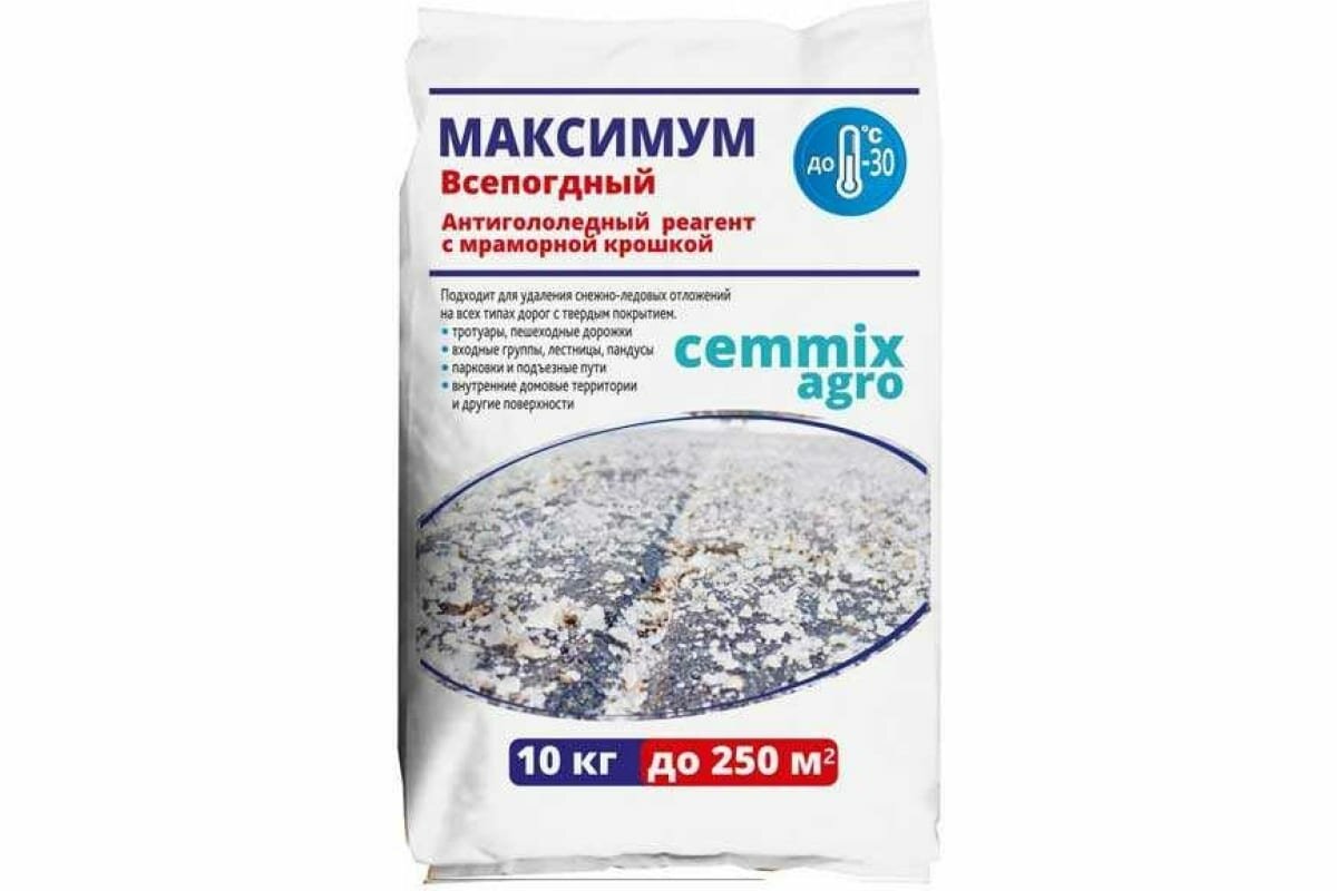 Противогололедный реагент CEMMIX Максимум 10 кг pgrm10 - фотография № 1