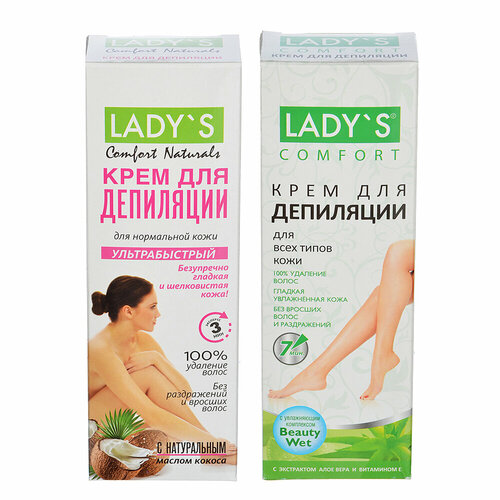 Крем для депиляции LADY S для всех типов кожи / для нормальной кожи, 100 мл, 18 штук