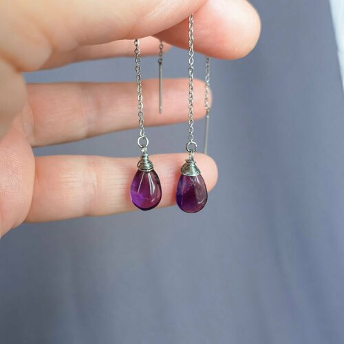 Серьги Камни Елены, аметист