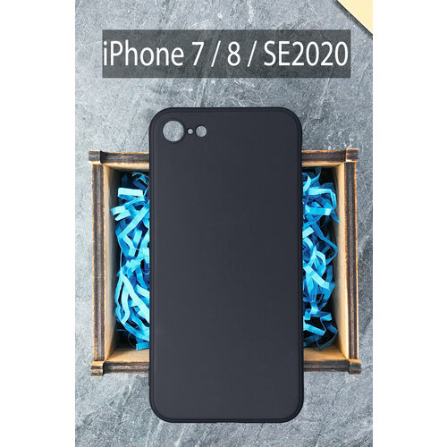 Силиконовый чехол для iPhone 7 / 8 / SE 2020 черный / Айфон 7 / Айфон 8 силиконовый чехол лев one king для iphone 7 8 se 2020 айфон 7 айфон 8