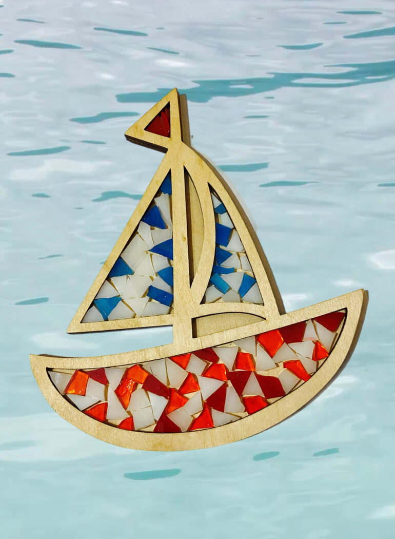 Стеклянная мозаика Кораблик 18x16 от бренда Творика