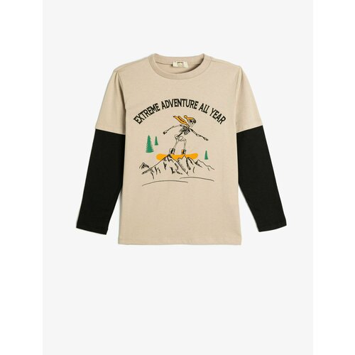 фото Лонгслив koton, размер 4-5 лет, бежевый