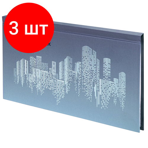Комплект 3 шт, Планинг недатированный 165х90мм STAFF, твердая обложка картон, УФ-ЛАК, 60л, Metropolis,113514