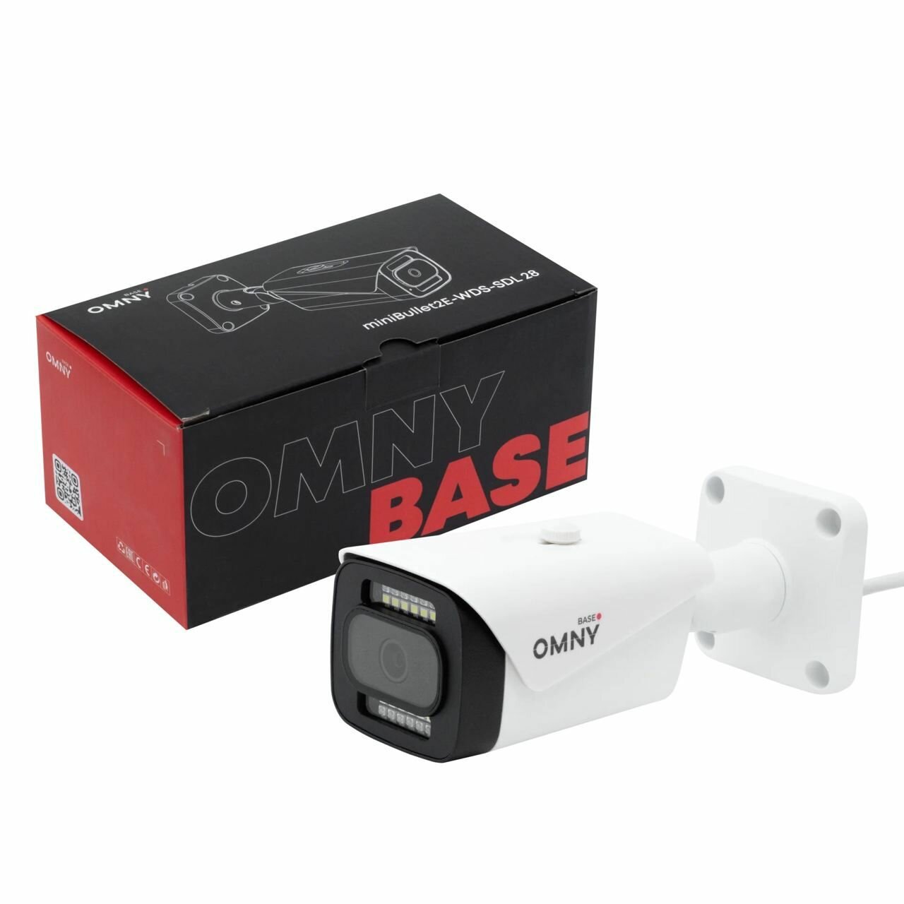 Камера сетевая буллет 2Мп OMNY BASE miniBullet2E-WDS-SDL 28 с двойной подсветкой и микрофоном