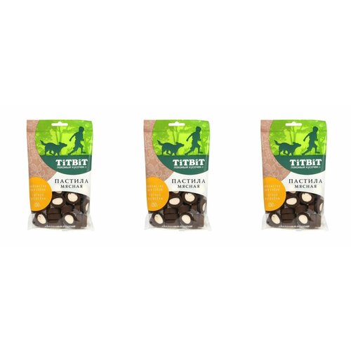 Titbit Лакомство для собак, Пастила мясная с уткой и кэробом, 130 г, 3 шт
