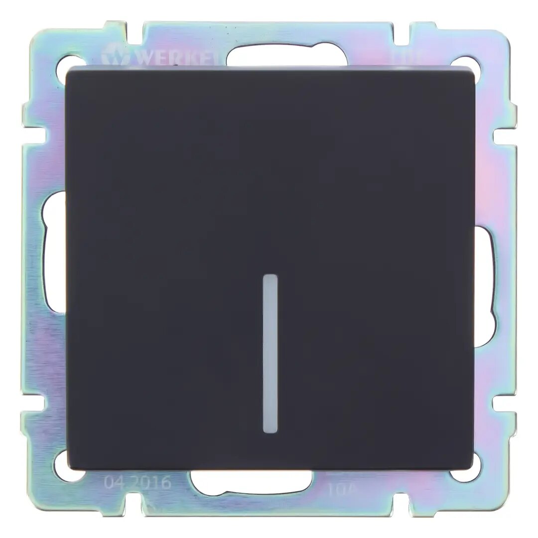 Выключатель встраиваемый Werkel 1 клавиша с подсветкой цвет черный