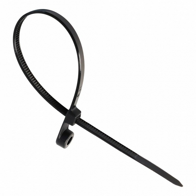 фото Хомут нейлоновый с монтажным отверстием 4,8х250мм, черный (SBE-CTH-48-250-b)/100, цена за 1 упак