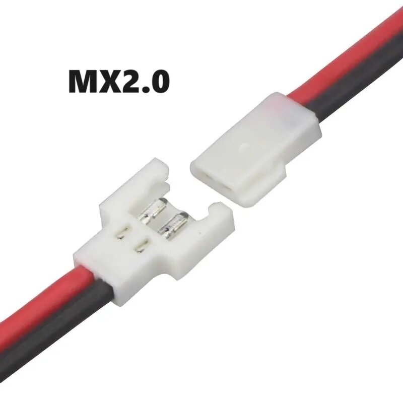 Разъём MX2.0-2P с кабелем (папа мама) MX2.0 DIY JST DS LOSI 20 мм 2P 3P 4P коннектор 3.7V с проводами для аккумулятора H8 Mini