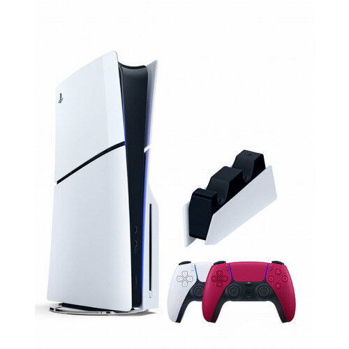 Приставка Sony Playstation 5 slim 1 Tb+2-ой геймпад(красный)+зарядное приставка sony playstation 5 slim 1 tb 2 ой геймпад голубой зарядное resident evil