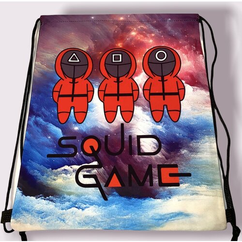 Сумка мешок для сменной обуви Игра в кальмара для мальчика и девочки Squid Game