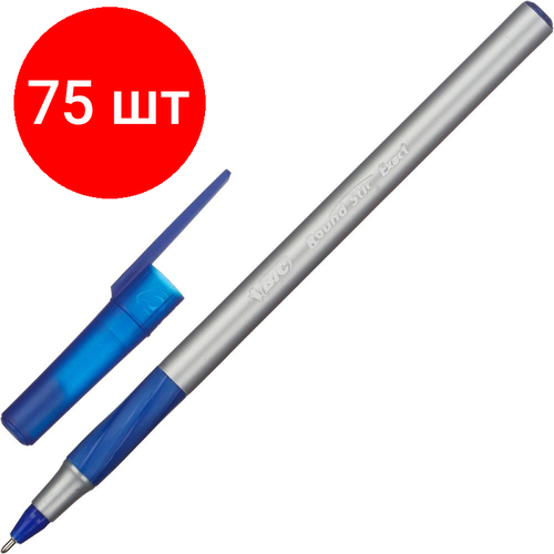 Комплект 75 штук, Ручка шариковая неавтомат. BicРаундСтикЭкзакт син,0.28, масл, ман918543