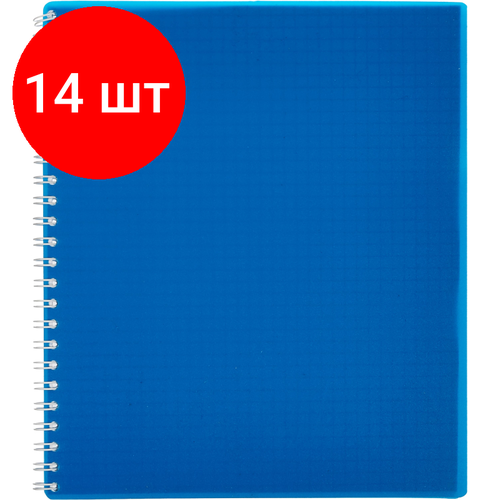 Комплект 14 штук, Тетрадь общая Attache 80л клетка А5, спираль, обложка Plastic