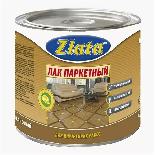 Zlata Лак паркетный Zlata глянцевый 10 кг eurotex premium eвротекс премиум лак паркетный алкидно уретановый глянцевый 10л