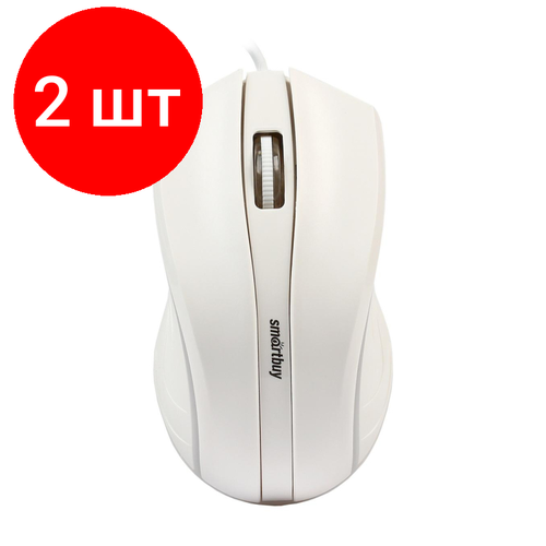 Комплект 2 штук Мышь компьютерная Smartbuy ONE 338 проводная RGB белая SBM-338-W40 203800₽
