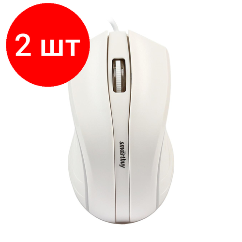 комплект 5 штук мышь компьютерная smartbuy one 280 w проводная бело серая sbm 280 wg 40 Комплект 2 штук, Мышь компьютерная Smartbuy ONE 338 проводная RGB белая (SBM-338-W)/40