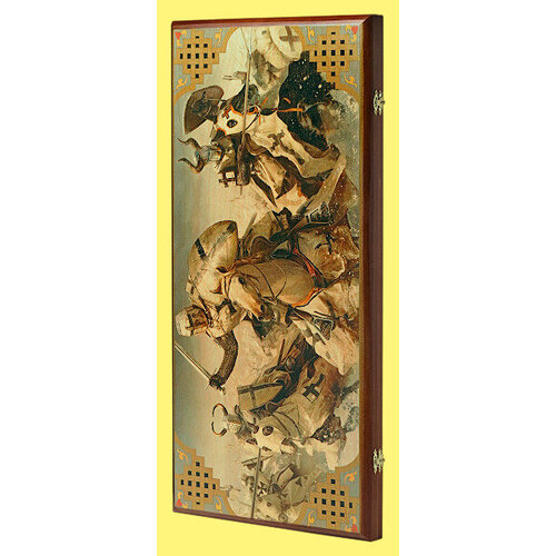 Шахматы, нарды, шашки Крестоносцы (большие) коричневый, зеленый