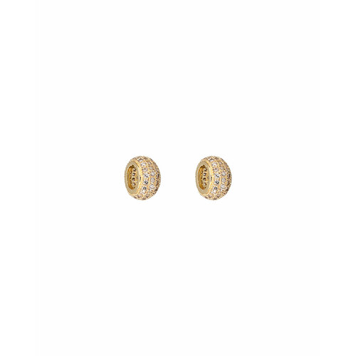Серьги Strekoza Collection, циркон, размер/диаметр 10 мм, золотой