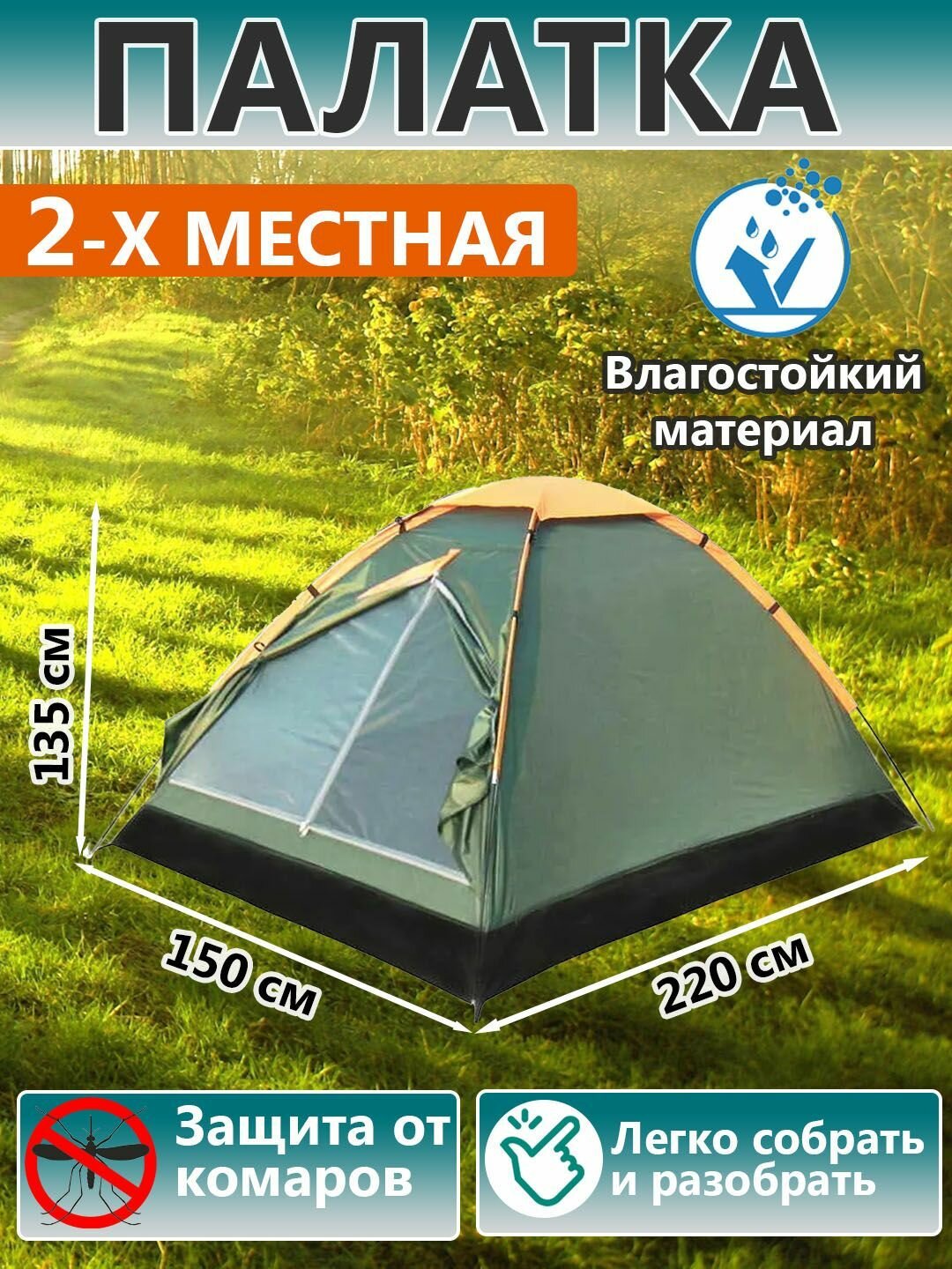фото Палатка кемпинговая четырёхместная LANYU LY-1636