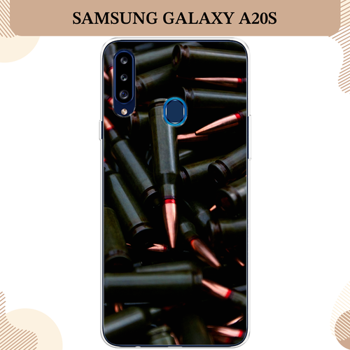 Силиконовый чехол Пули черные на Samsung Galaxy A20s / Самсунг Галакси A20s
