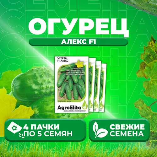 Огурец Алекс F1, 5шт, AgroElita, Bejo (4 уп) семена огурец алекс f1 5шт agroelita bejo 3 упаковки