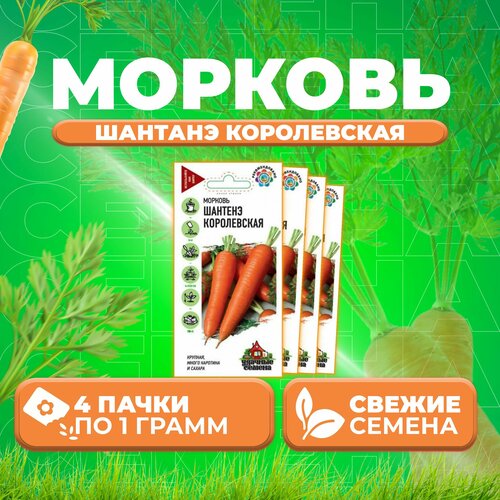 Морковь Шантенэ королевская, 1,0г, Удачные семена (4 уп)