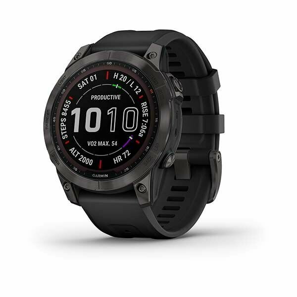 Часы Garmin 010-02540-21 1.3" saphire solar/carbon - фото №1