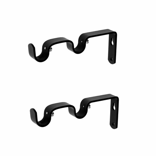 Кронштейны для карниза Минимализм двойные черные 2 шт 839₽