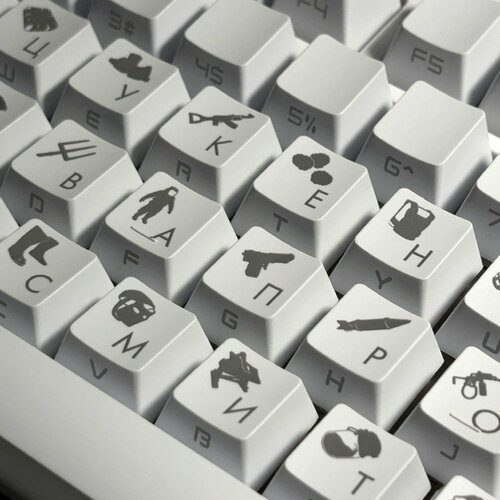 Набор кейкапов: Алфавит Rust (белый, OEM)