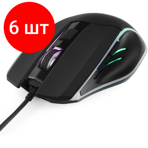 Комплект 6 штук Мышь компьютерная Gembird MG-500 USB черн 6кн 1600DPI 15 м игровая 628400₽