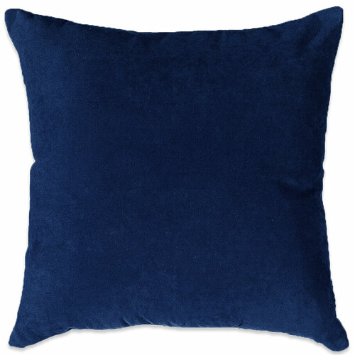 Декоративная диванная подушка Bean Joy, 42х42 см, мебельный велюр, Темно-синяя