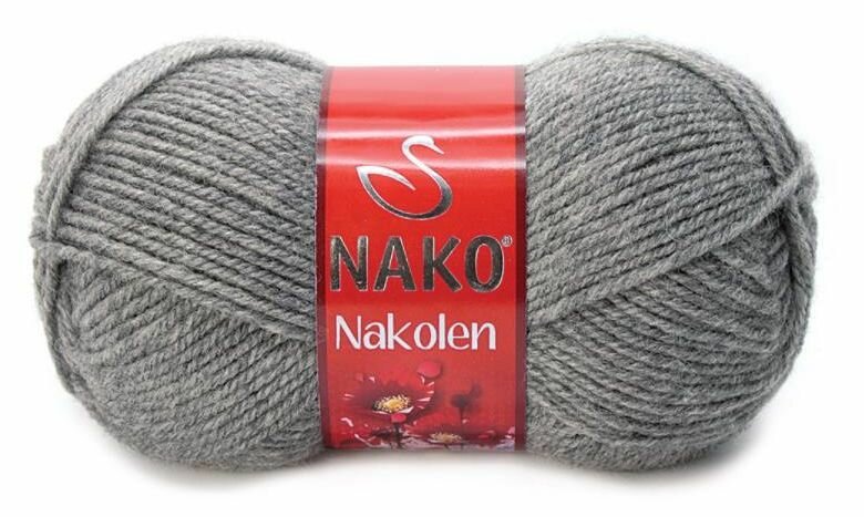 Пряжа Nakolen (Nako), серый туман - 194, 49% шерсть, 51% акрил, 5 мотков, 100 г, 210 м.