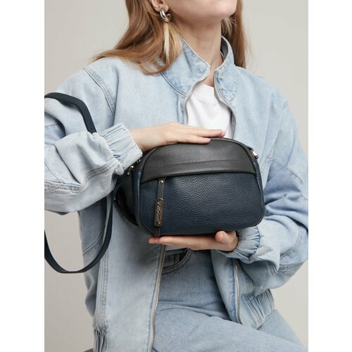 фото Сумка кросс-боди franchesco mariscotti, фактура зернистая, синий