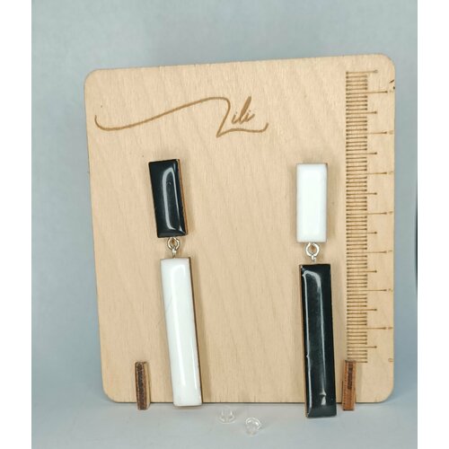 Серьги , размер 60 мм, белый