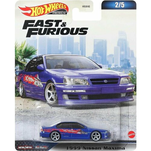 Коллекционная Premium машинка Hot Wheels 1999 Nissan Maxima Dark blue (коллекция Fast & Furious 2023, 2/5 mix 3) авточехлы для nissan maxima с 1994 2000 г седан экокожа лён цвет шато блеск серый