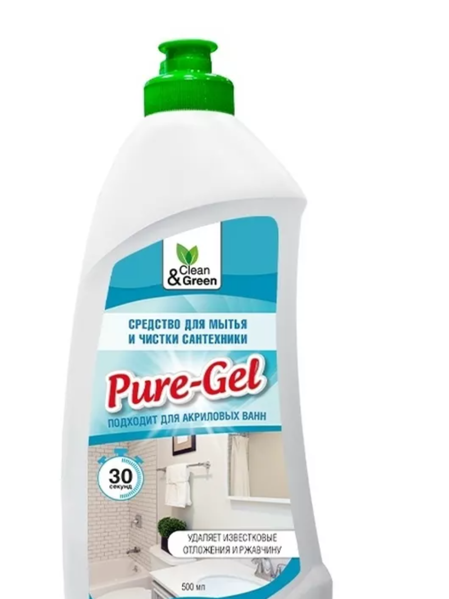 Средство для мытья и чистки сантехники Pure-Gel (кислотное, гель) 500 мл Clean&Green CG8079