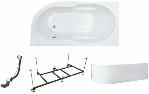 Акриловая ванна Royal Bath AZUR 160X80X60 левосторонняя комплект ванна, каркас, панель, сифон
