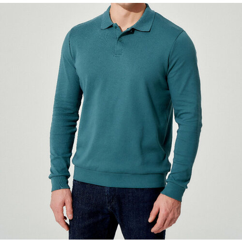 фото Лонгслив мужской лонгслив на пуговицах. свитшот. поло, размер 54/56, бирюзовый paradise.