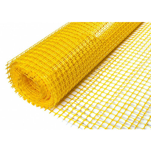 Пластиковая садовая решетка ЗР-15 в рулоне 1х20 м, ячейка 20х20 мм, 140 г/м2, желтая