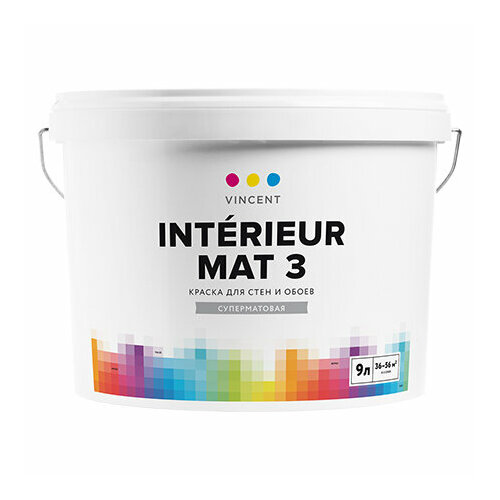 VINCENT INTERIEUR MAT I 3 краска для стен и обоев, белая, суперматовая (0,8л)