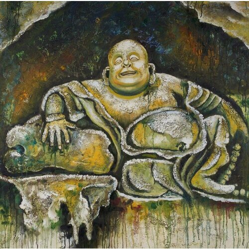 Картина для интерьера на стену для украшения квартиры спальни гостиной офиса кафе Будда восточный стиль 6500₽