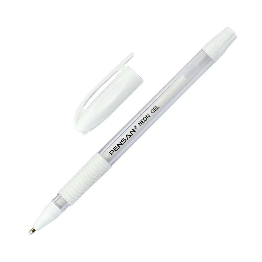 Ручка гелевая неавтомат. PENSAN NEON WHITE1,0мм, бел. черн, манж,2290/12