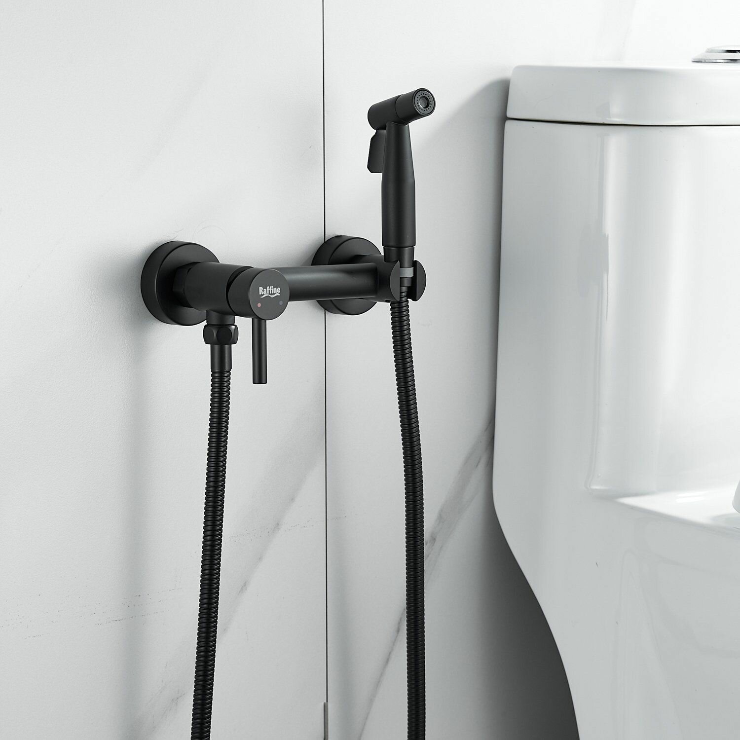 F207H Смеситель с гигиеническим душем из нержавейки, черный